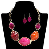 109253, GEOMETRIC CELLULOID ACETATE STATEMENT NECKLACE