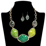 109253, GEOMETRIC CELLULOID ACETATE STATEMENT NECKLACE