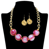 109259, ELEGANT GLITTER BALL STATEMENT NECKLACE