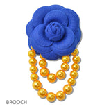 109261, SORORITY CAMELLIA FLOWER PIN BROOCH WITH PEARL CHAINS wholesale fashion jewelry - GOOD FEELINGS, INC