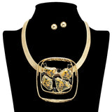 109273, BOLD LEOPARD PRINT STATEMENT NECKLACE