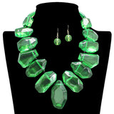 109278, CHUNKY GEOMETRIC ACRYLIC STATEMENT NECKLACE