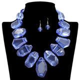 109278, CHUNKY GEOMETRIC ACRYLIC STATEMENT NECKLACE