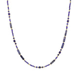 109296, RECTANGLE NATURAL STONE ACCENT BEADED NECKLACE