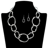 109306, BOLD HAMMERED TEXTURE LINK NECKLACE