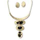 109332, GEOMETRIC RESIN RHINESTONE ACCENT STATEMENT NECKLACE