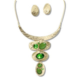 109332, GEOMETRIC RESIN RHINESTONE ACCENT STATEMENT NECKLACE