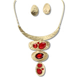 109332, GEOMETRIC RESIN RHINESTONE ACCENT STATEMENT NECKLACE