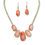 109333, BEAN RESIN NATURAL STONE NECKLACE