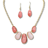 109333, BEAN RESIN NATURAL STONE NECKLACE