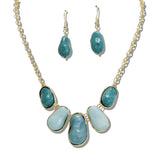 109333, BEAN RESIN NATURAL STONE NECKLACE