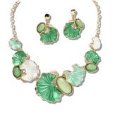 109338, ENAMEL ABSTRACT PETAL STATEMENT NECKLACE
