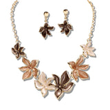 109339, ENAMEL FLOWER STATMENT NECKLACE