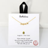 109340, BlRTHSTONE 18K GOLD DIPPED DAINTY CUBIC ZIRCONIA ACCENT NECKLACE