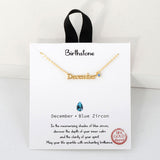109340, BlRTHSTONE 18K GOLD DIPPED DAINTY CUBIC ZIRCONIA ACCENT NECKLACE
