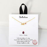 109340, BlRTHSTONE 18K GOLD DIPPED DAINTY CUBIC ZIRCONIA ACCENT NECKLACE