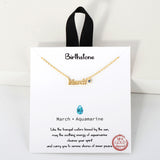 109340, BIRTHSTONE 18K GOLD DIPPED DAINTY CUBIC ZIRCONIA ACCENT NECKLACE
