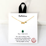 109340, BIRTHSTONE 18K GOLD DIPPED DAINTY CUBIC ZIRCONIA ACCENT NECKLACE