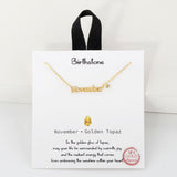 109340, BlRTHSTONE 18K GOLD DIPPED DAINTY CUBIC ZIRCONIA ACCENT NECKLACE