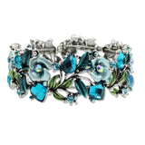 109343, VINTAGE INSPIRED RHINESTONE ENAMEL ACCENT FLOWER BRACELET