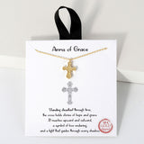 109344, ARMS OF GRACE DAINTY CROSS PENDANT NECKLACE