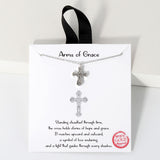 109344, ARMS OF GRACE DAINTY CROSS PENDANT NECKLACE