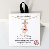 109352, WHISPER OF PETALS CUBIC ZIRCONIA FLOWER PENDANT NECKLACE