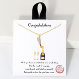 109353, CONGRATULATIONS DAINTY CUBIC ZIRCONIA ACCENT CHAMPAGNE PENDANT NECKLACE