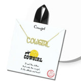 109360, COWGIRL WORD PENDANT NECKLACE