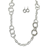 109363, HAMMERED CHAINL LINK LONG NECKLACE