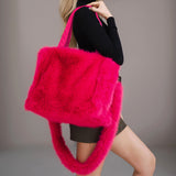 109366, PLUSH SOFT FAUX FUR TOTE BAG