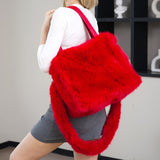 109366, PLUSH SOFT FAUX FUR TOTE BAG