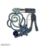 109367, CRYSTAL HIGH HEEL LIPSTICK FLOWER BROOCH