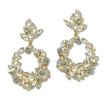 109370, GEOMETRIC RHINESTONE ACCENT EVENING DANGLE EARRING