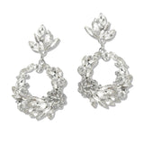 109370, GEOMETRIC RHINESTONE ACCENT EVENING DANGLE EARRING