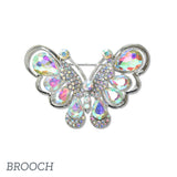 109370, CRYSTAL RHINESTONE BUTTERFLY BROOCH PIN