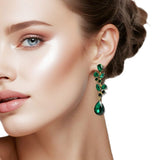 109381, TEARDROP ACCENT CRYSTAL RHINESTONE EVENING EARRING