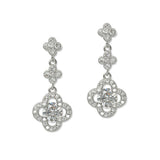 109382, CLOVER CUBIC ZIRCONIA ACCENT DROP EARRING