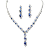 109383, MARQUISE CUBIC ZIRCONIA ACCENT CRYSTAL RHINESTONE NECKLACE SET