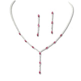 109384, CUBIC ZIRCONIA ACCENT CRYSTAL RHINESTONE NECKLACE