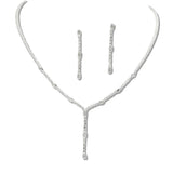 109384, CUBIC ZIRCONIA ACCENT CRYSTAL RHINESTONE NECKLACE