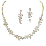 109385, BAGUETTE CUBIC ZIRCONIA CRYSTAL RHINESTONE NECKLACE