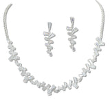 109385, BAGUETTE CUBIC ZIRCONIA CRYSTAL RHINESTONE NECKLACE