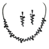 109385, BAGUETTE CUBIC ZIRCONIA CRYSTAL RHINESTONE NECKLACE