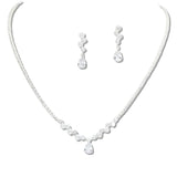 109386, CUBIC ZIRCONIA ACCENT CRYSTAL RHINESTONE NECKLACE