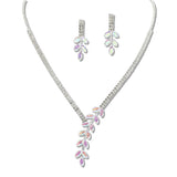 109387, MARQUISE CUBIC ZIRCONIA ACCENT CRYSTAL RHINESTONE NECKLACE