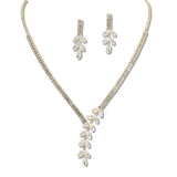 109387, MARQUISE CUBIC ZIRCONIA ACCENT CRYSTAL RHINESTONE NECKLACE