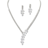 109387, MARQUISE CUBIC ZIRCONIA ACCENT CRYSTAL RHINESTONE NECKLACE
