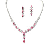 109388, CUBIC ZIRCONIA ACCENT CRYSTAL RHINESTONE NECKLACE