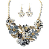 109390, FLOWER VINE CELLULOID ACETATE NECKLACE